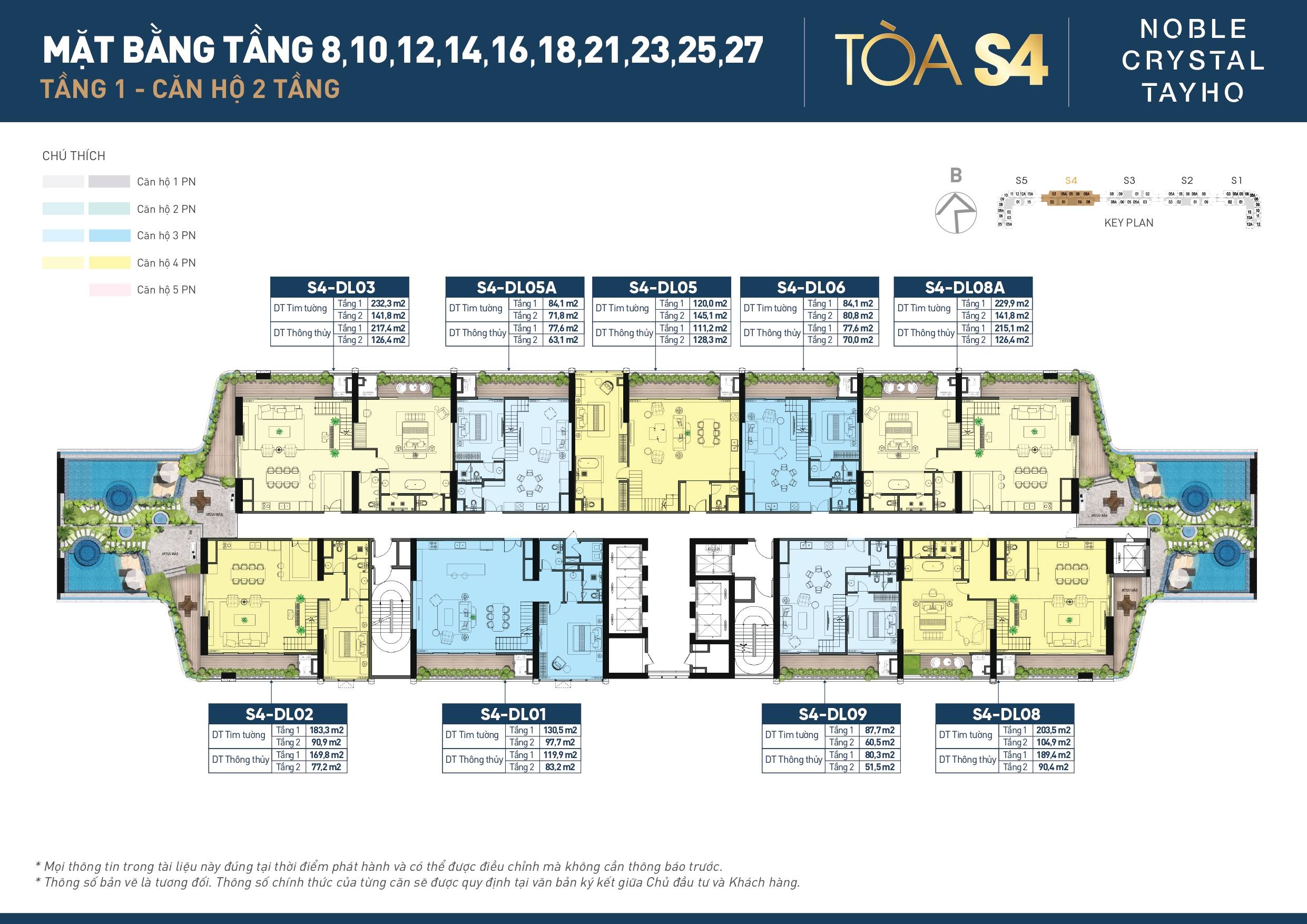 Mặt bằng tầng 8-28 tòa S4 Noble Crystal Tay Ho