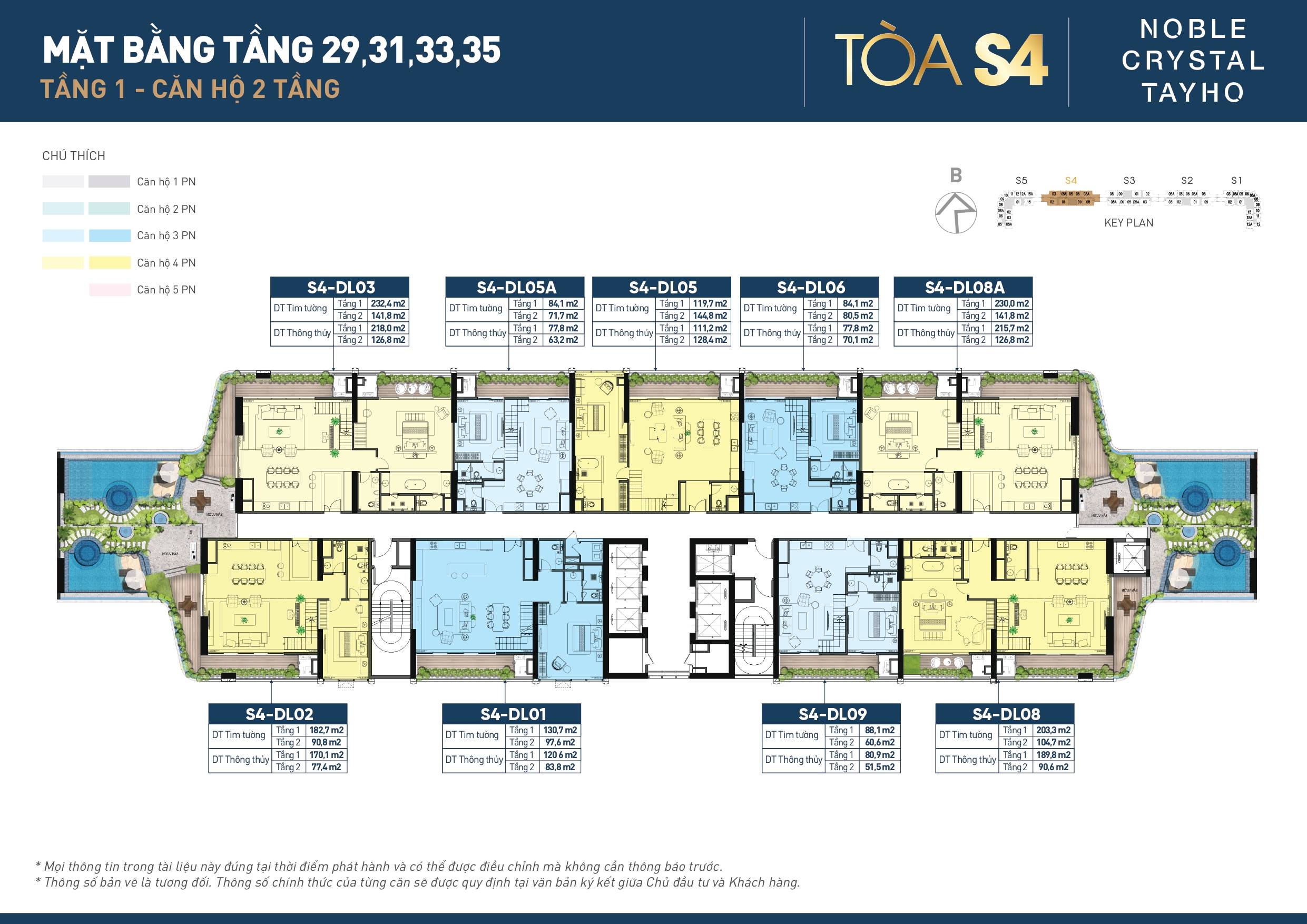 Mặt bằng tầng 29-36 tòa S4 Noble Crystal Tay Ho