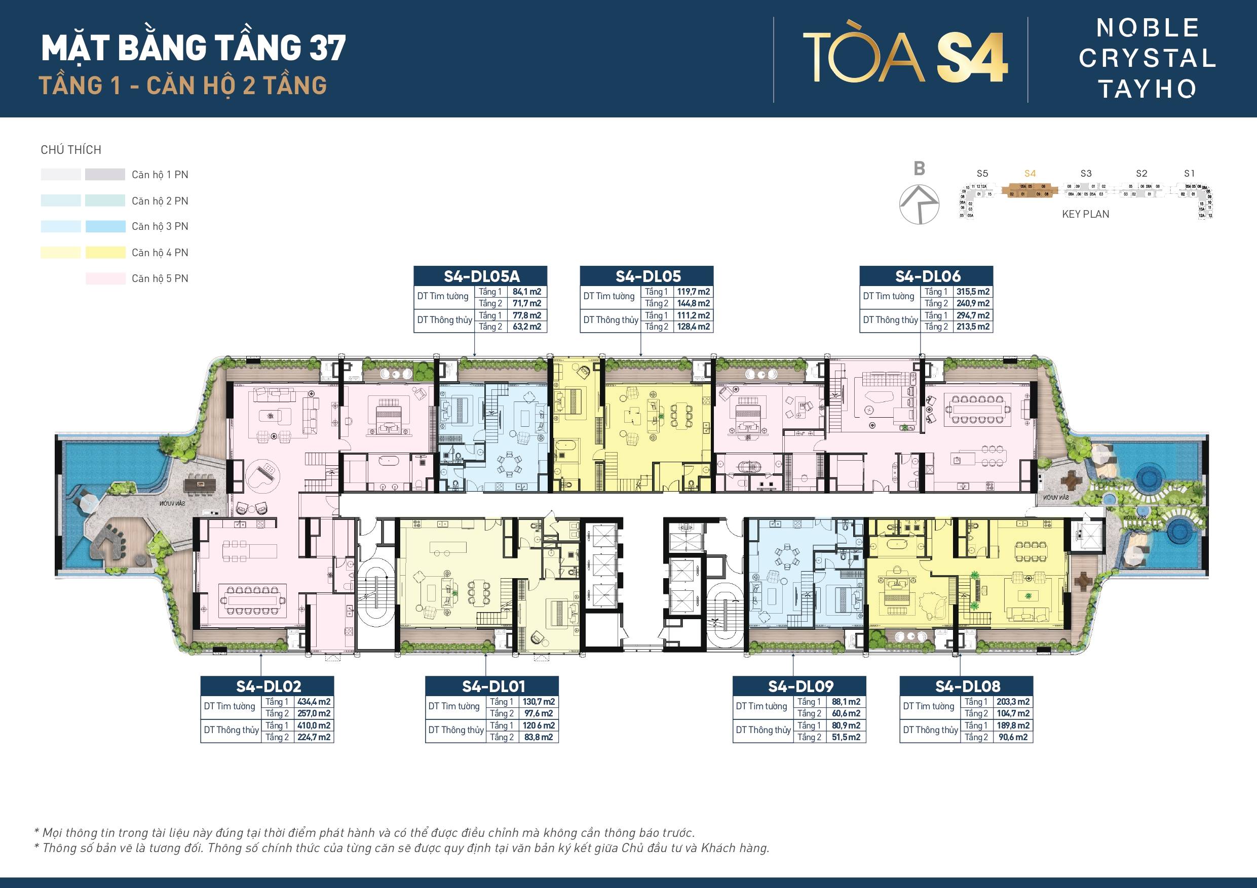 Mặt bằng tầng 37 tòa S4 Noble Crystal Tay Ho