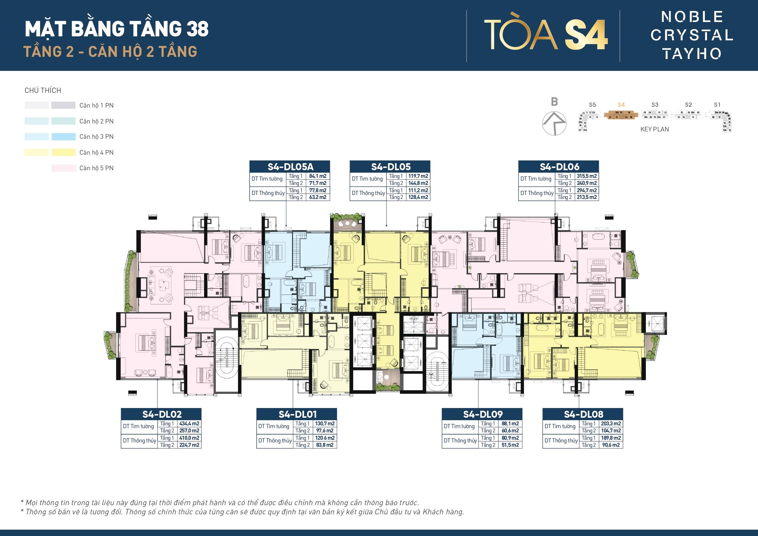 Mặt bằng tầng 38 tòa S4 Noble Crystal Tay Ho