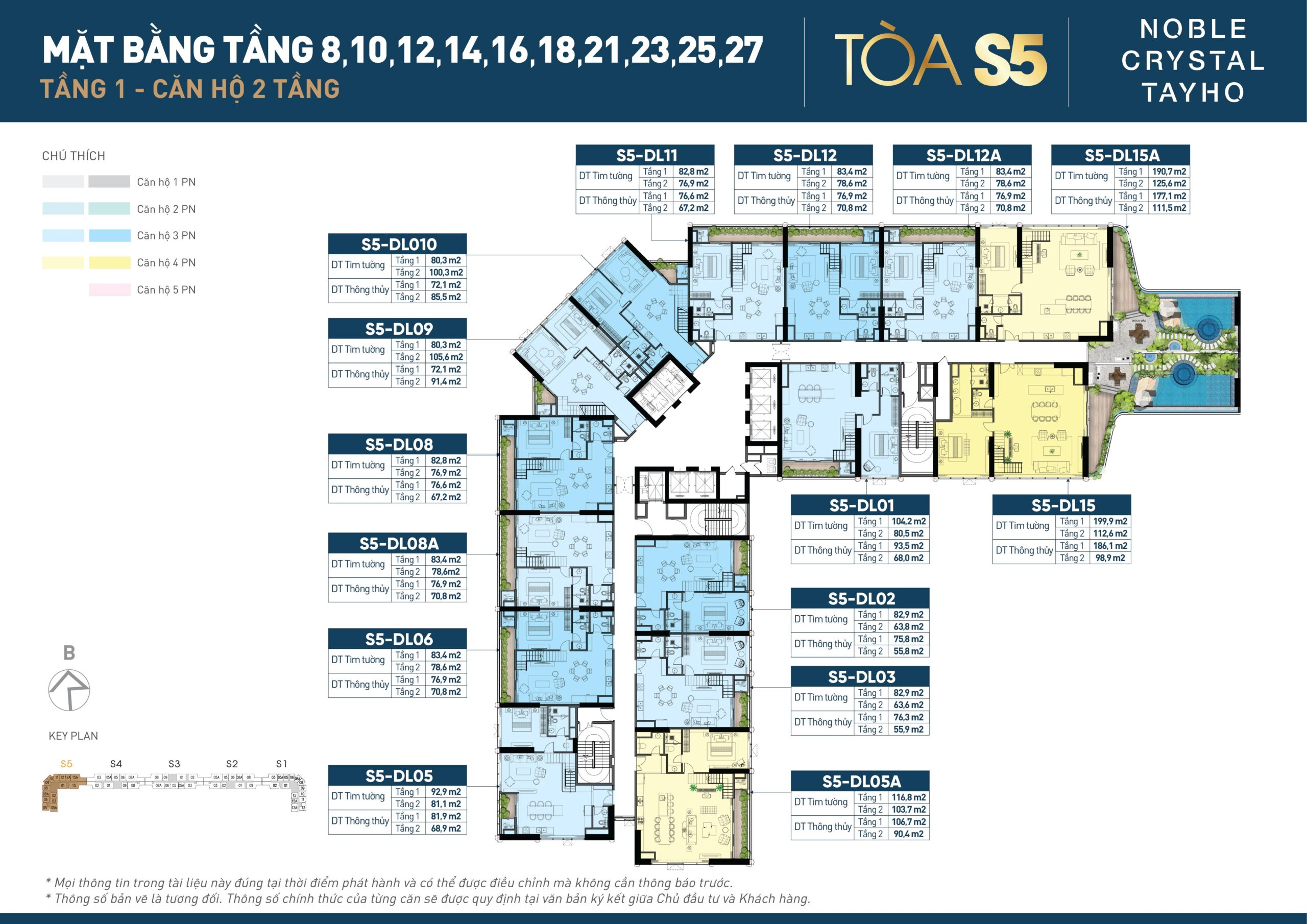Mặt bằng tầng 8-28 tòa S5 Noble Crystal Tay Ho