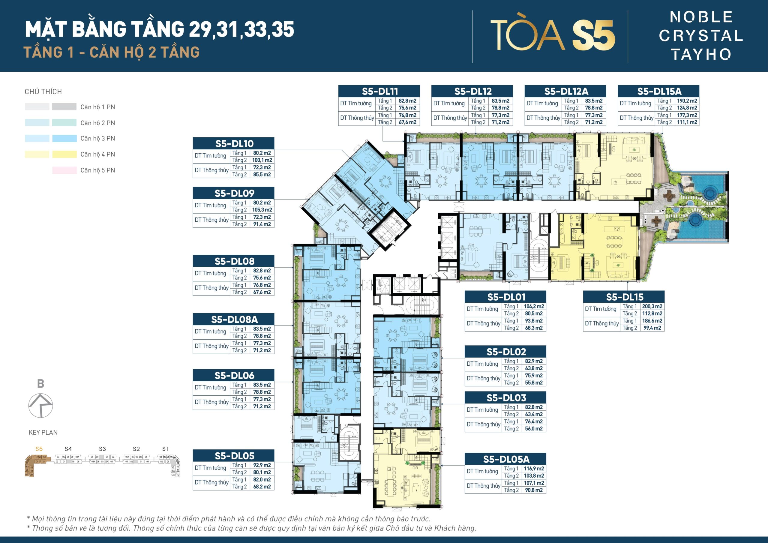 Mặt bằng tầng 9 - 36 tòa S5 Noble Crystal Tay Ho