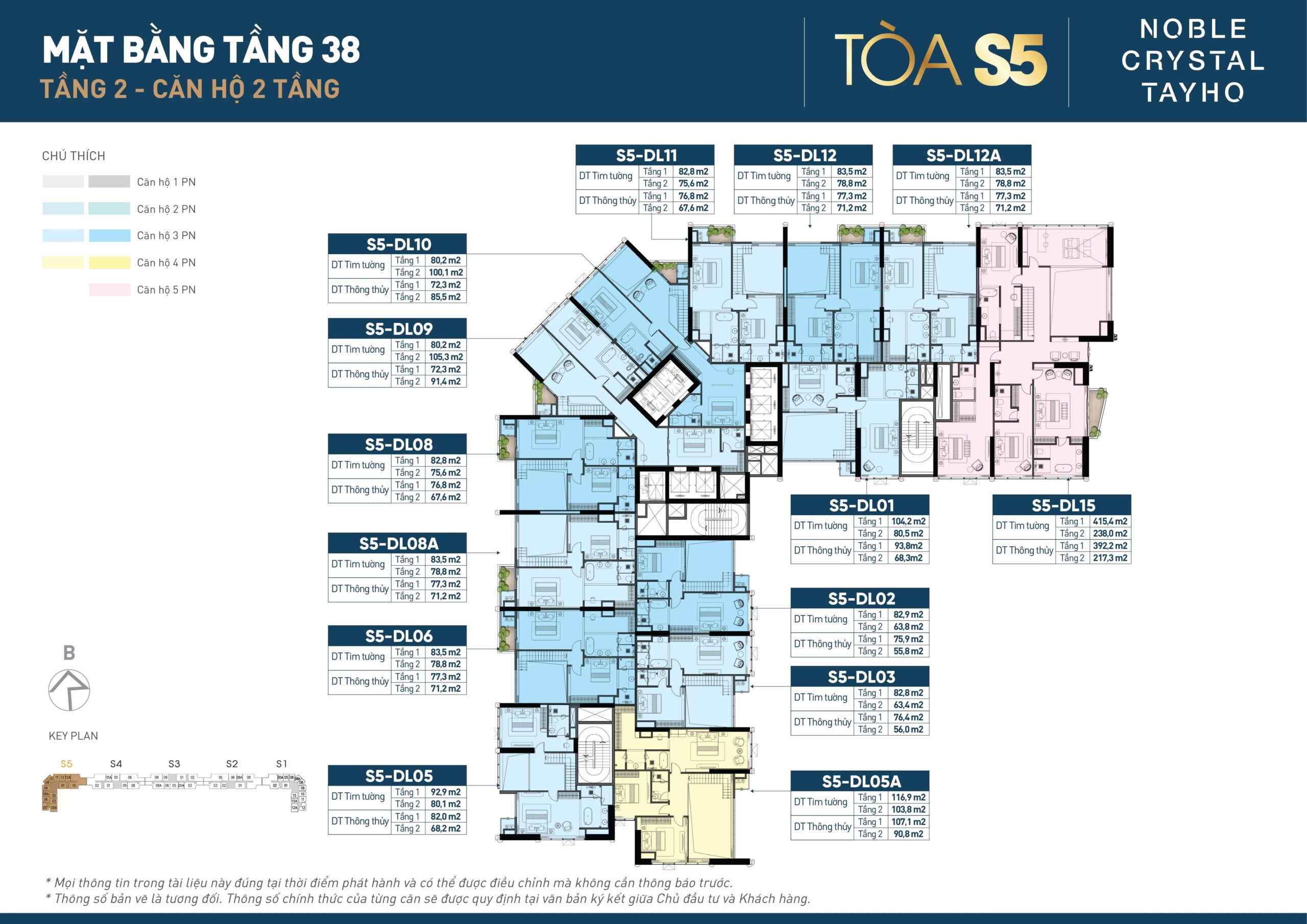 Mặt bằng tầng 37-38 tòa S5 Noble Crystal Tay Ho